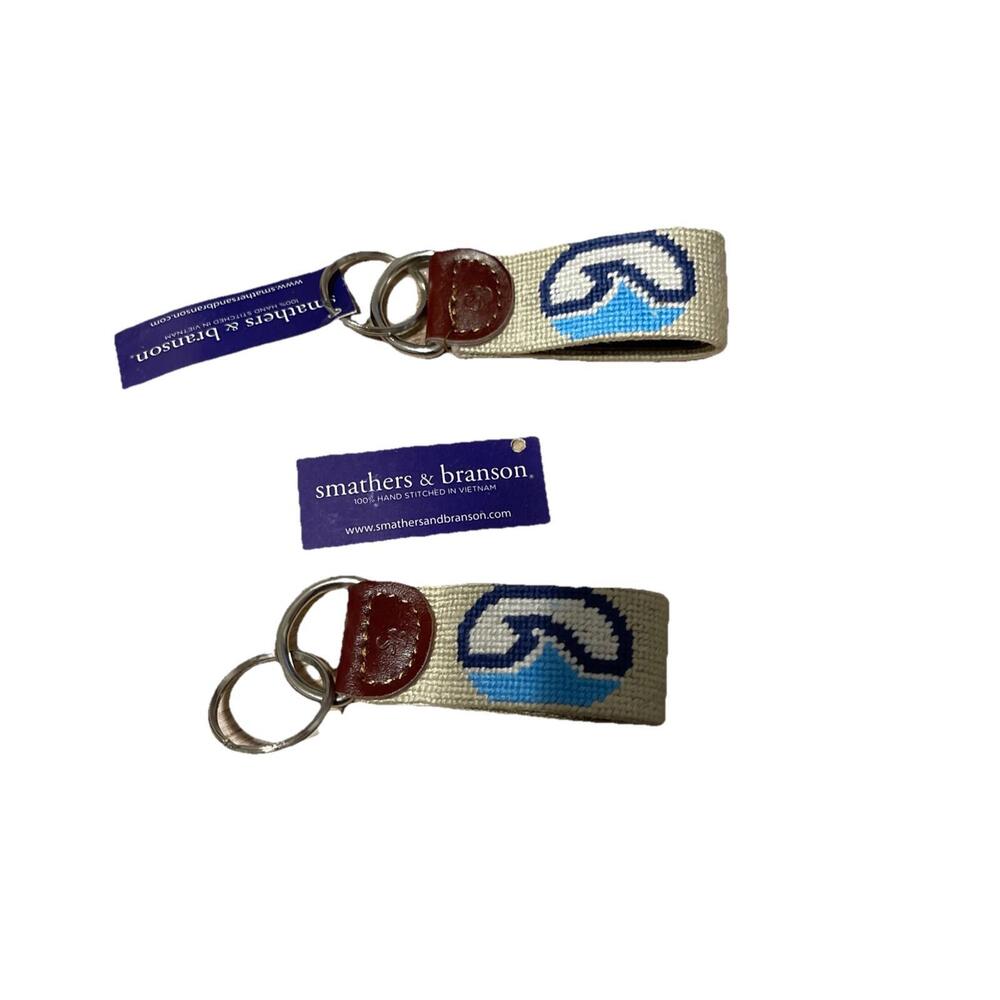 Smathers & Branson Boat Needlepoint Key Chain.‎ Two Lot H93